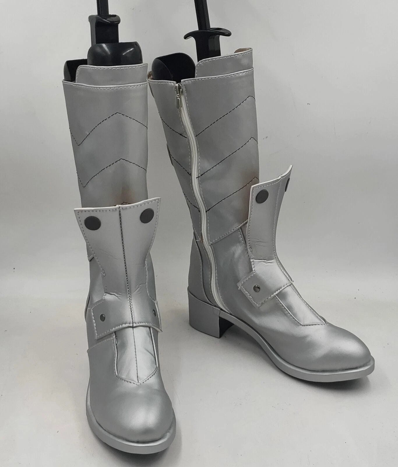 Kaiju No. 8 Kikoru Shinomiya Cosplay Shoes Silver Long Boots Costume Halloween 07FC0E-D4 - KOEEK
