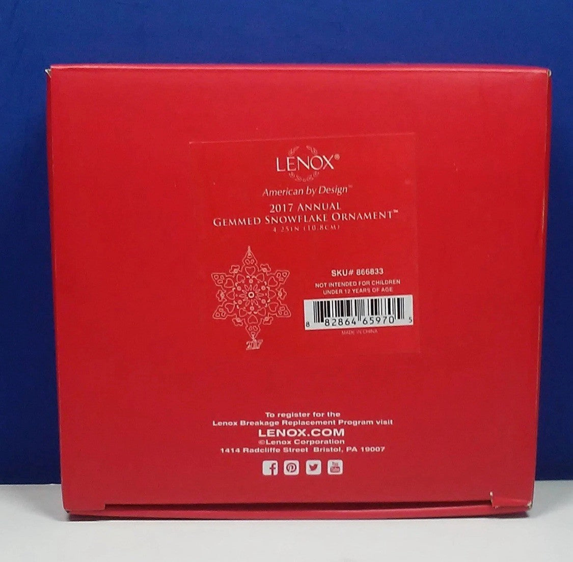 Lenox 2017 Annual Gemmed Snowflake Ornament NIB LENOX - KOEEK
