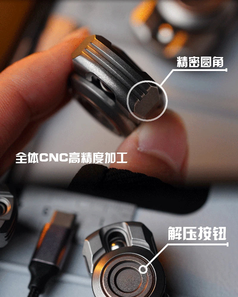 Zirconium Alloy + Brass Marching Robot Finger Gyro Hand Fidget Spinner EDC Toys 07FC0E-D4 - KOEEK