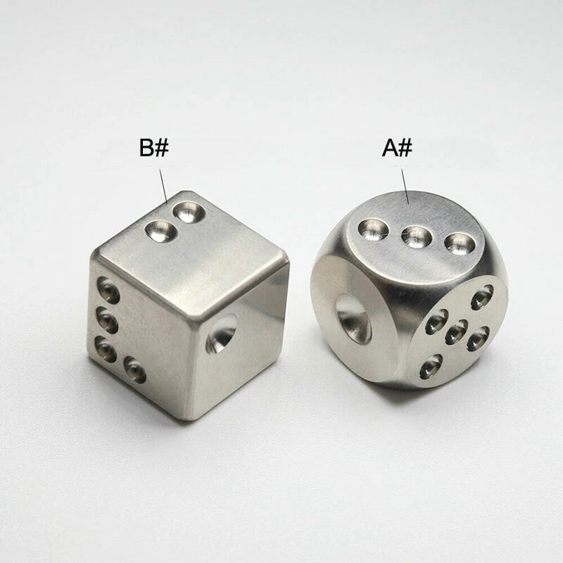 Solid TC4 Titanium Alloy Creative Dice EDC Toys KTV Entertainment Supplies Gifts 07FC0E-D4 - KOEEK