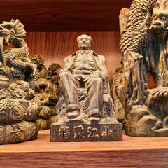 19cm Vietnamese Agarwood Carved Landscape Figurine Wooden Sculpture Office Decor 07FC0E-D4 - KOEEK