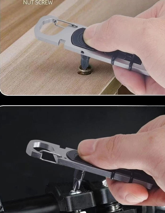 Outdoor Stainless Steel Keychain Pocket Pry Bar Crowbar Opener EDC Multi Tools 07FC0E-D4 - KOEEK
