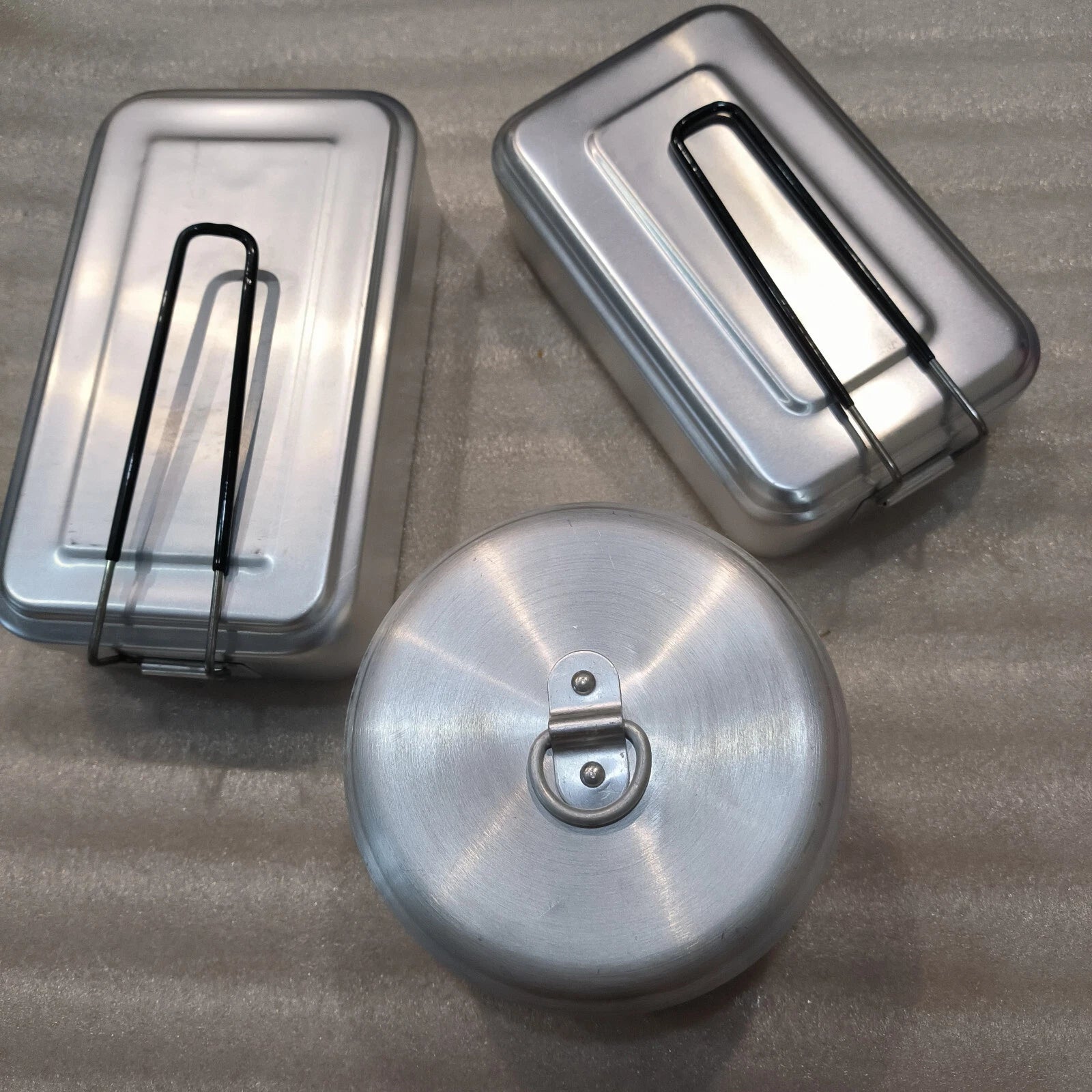 1500ml Retro Pure Aluminum Mess Tin Outdoor Hiking Camping Square Lunch Box 07FC0E-D4 - KOEEK