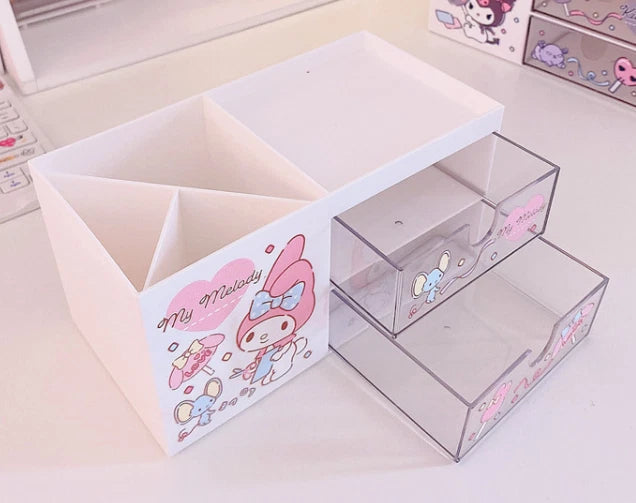 My Melody Desk Jewelry Storage Box Organizer Case Stationery Pen Holder White 07FC0E-D4 - KOEEK