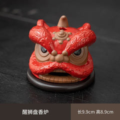 Chinese Style Lion Ceramic Incense Burner Holder Tea Ceremony Zen Desk Decor 07FC0E-D4 - KOEEK