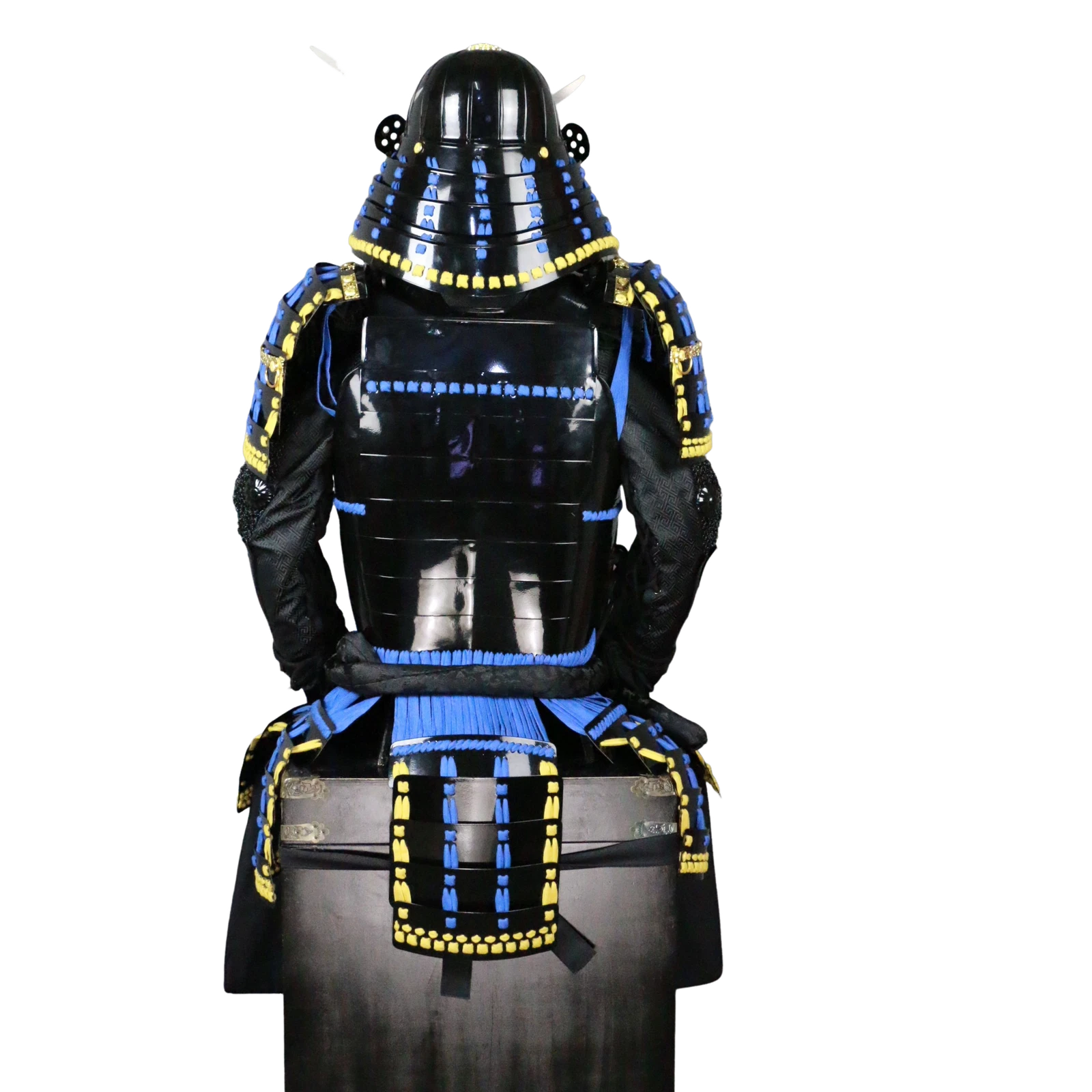 Samurai Armor Shiny Blue Black Japanese Armor Tōsei Gusoku Ornament Collectible 07FC0E-D4 - KOEEK