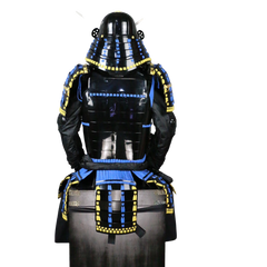 Samurai Armor Shiny Blue Black Japanese Armor Tōsei Gusoku Ornament Collectible 07FC0E-D4 - KOEEK