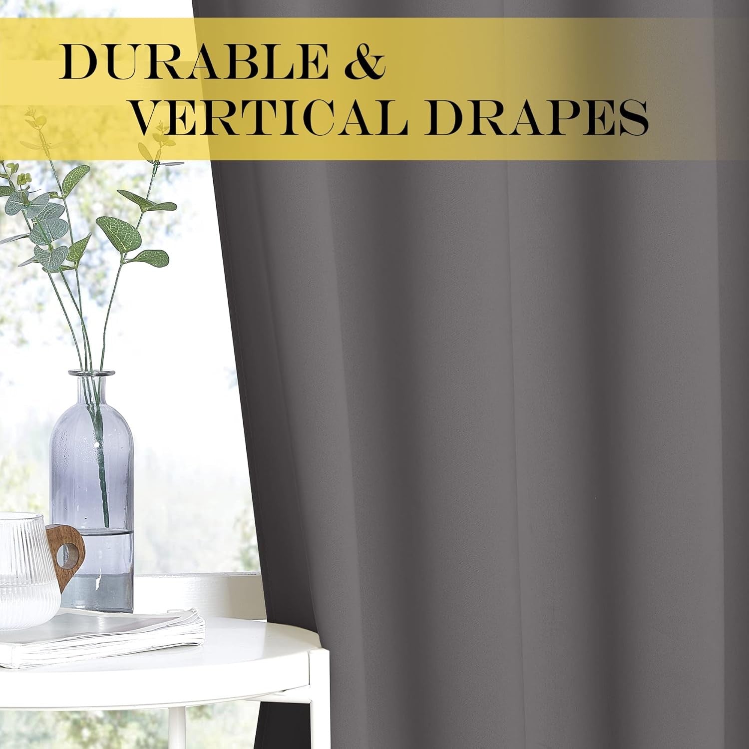 new NICETOWN Grey Blackout Patio Sliding Door 100"W x 84"L (Pack of 1),