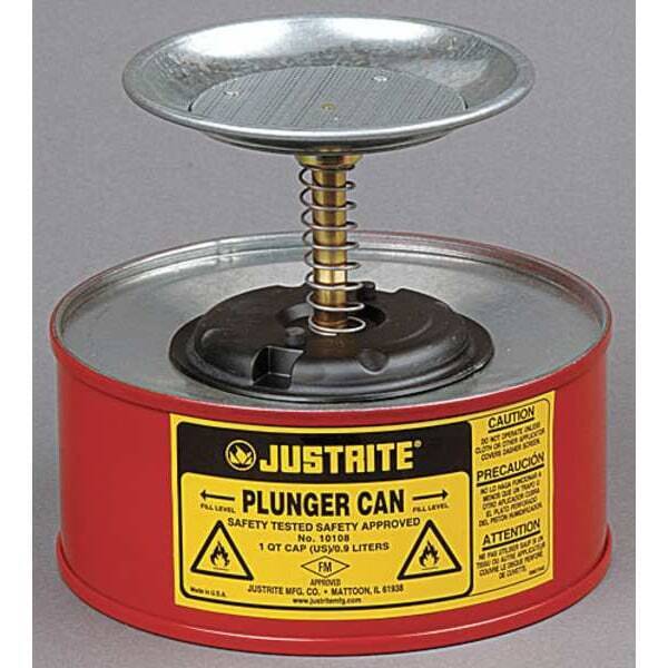 new Justrite 10208 Plunger Can, Gallon Can Capacity, Galvanized Steel, 5 In koeek - KOEEK