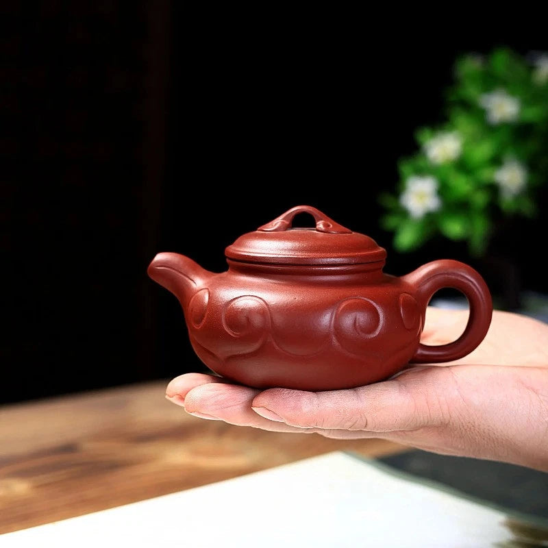 200ml Yixing Purple Clay Handmade Ruyi Teapot Kettle with Filter Kungfu Teaware 07FC0E-D4 - KOEEK