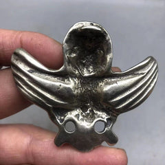 Tibetan White Copper Handmade Garuda Gold Wing Bird Pendant Collectible 07FC0E-D4 - KOEEK
