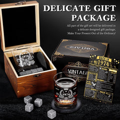 new YeohJoy 50th Birthday Gifts for Men,Vintage 1974 Whiskey Glass Multicolor YEOHJOY - KOEEK