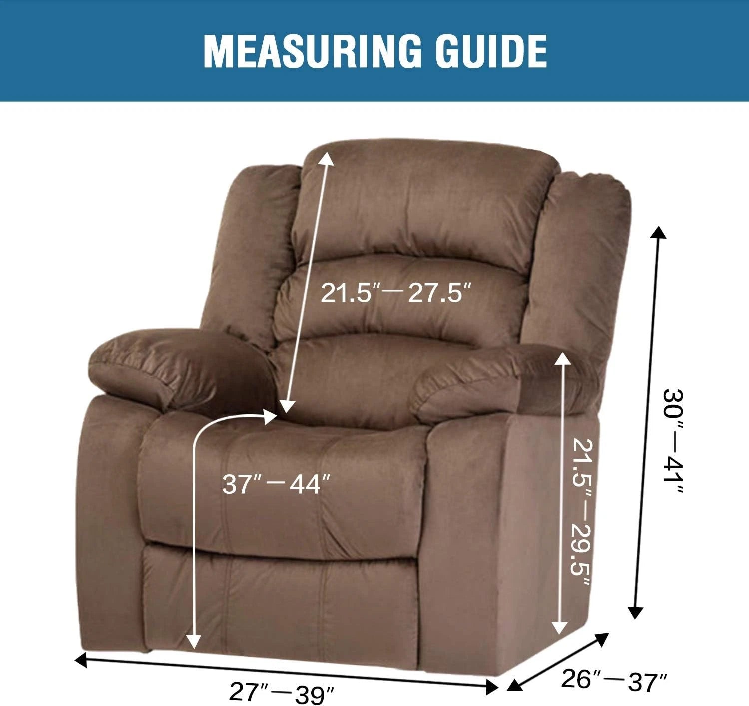 Velvet Stretch Recliner Couch Covers 4-Pieces Style Recliner Chair Covers 07FC0E-D4 - KOEEK