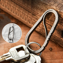 Titanium Alloy Keychain Carabiner Outdoor Connector Key Rings EDC Storage Tools 07FC0E-D4 - KOEEK