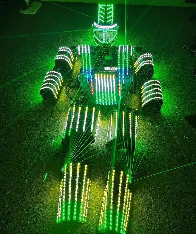 LED Robot Costume Suit IlluminatedDance Party Show Glow Night Lights Clothing 07FC0E-D4 - KOEEK