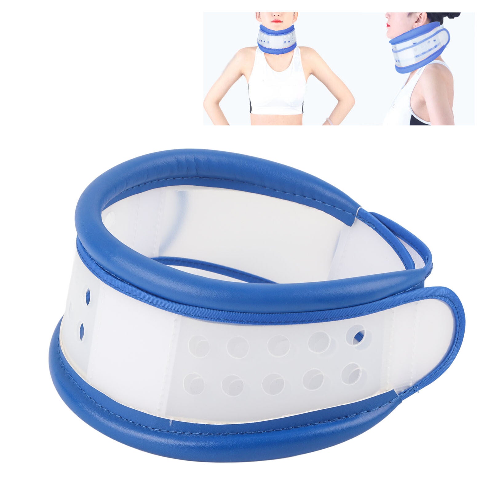 new Collar Neck Brace Collar Correct Bone Care For Neck Stiff Relief(Blue L) HGF koeek - KOEEK