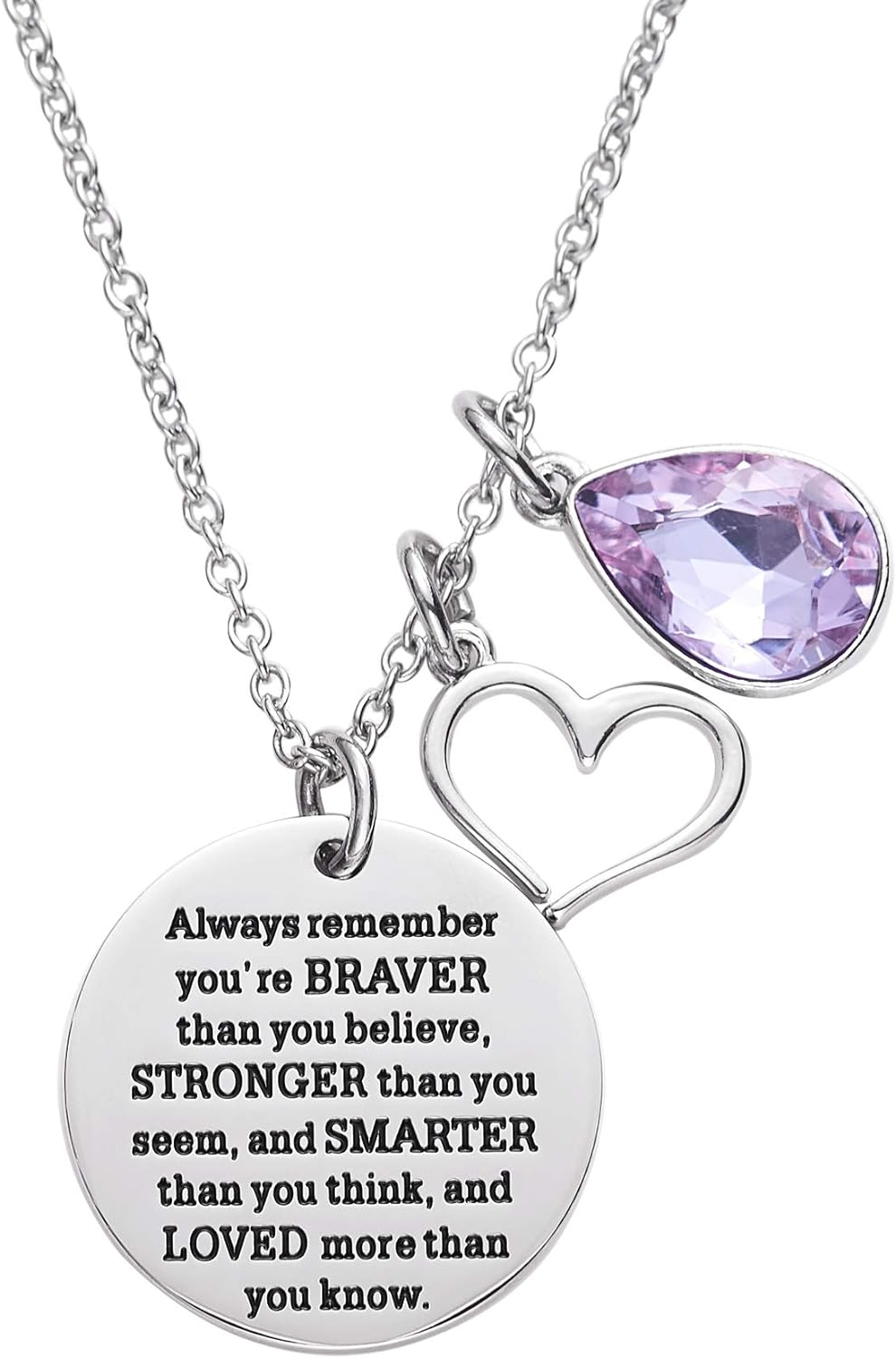 ny Du er modigere end du tror Awareness Halskæde Birthstone Graduation Gift Be