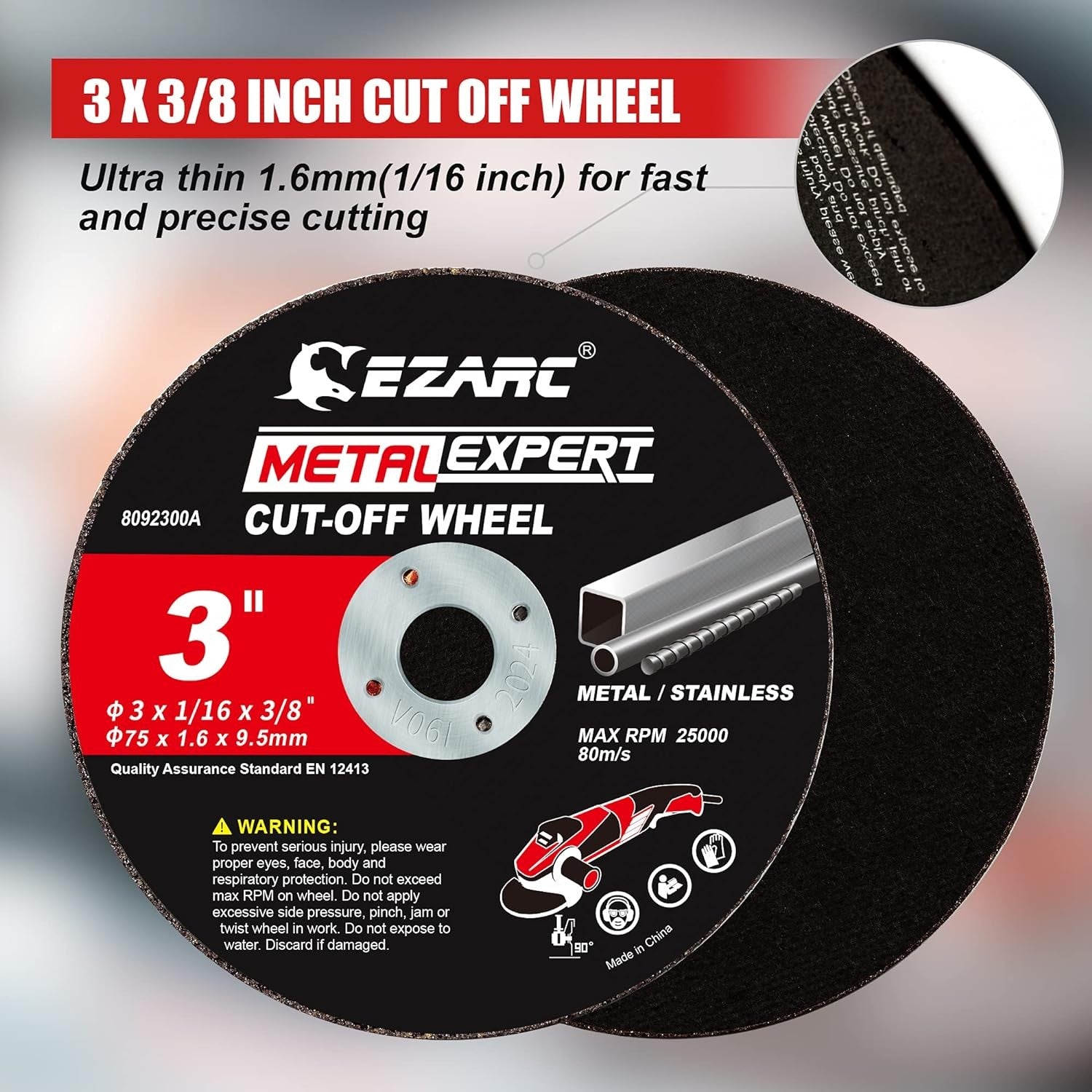 new EZARC Cut Off Wheels 25 Pack, 3” x 1/16” x 3/8” Cutting Wheel, Metal &... EZARC - KOEEK