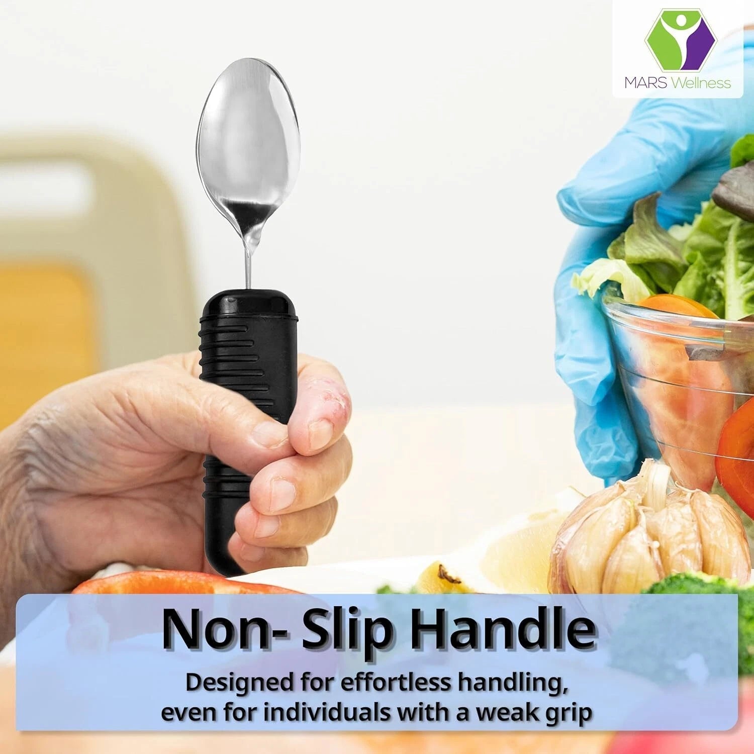 3 Piece Super Easy Grip Flatware Set - Bendable Built Up Utensils - Fork, Knife 07FC0E-D4 - KOEEK