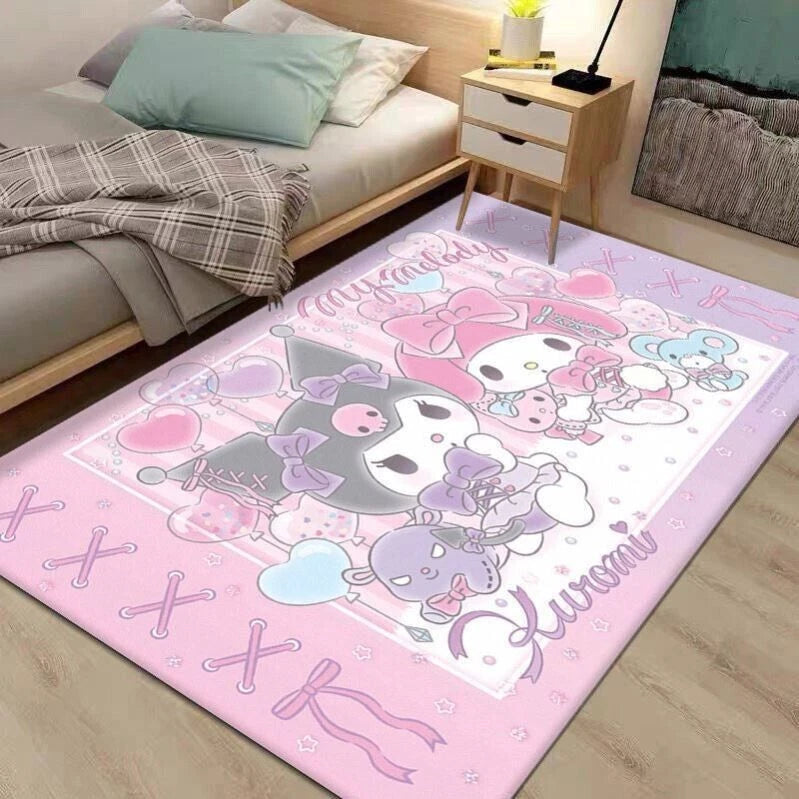 KUROMI My Melody Cinnamoroll Cartoon Floor Mat Carpet Non-Slip Large Doormat Rug 07FC0E-D4 - KOEEK