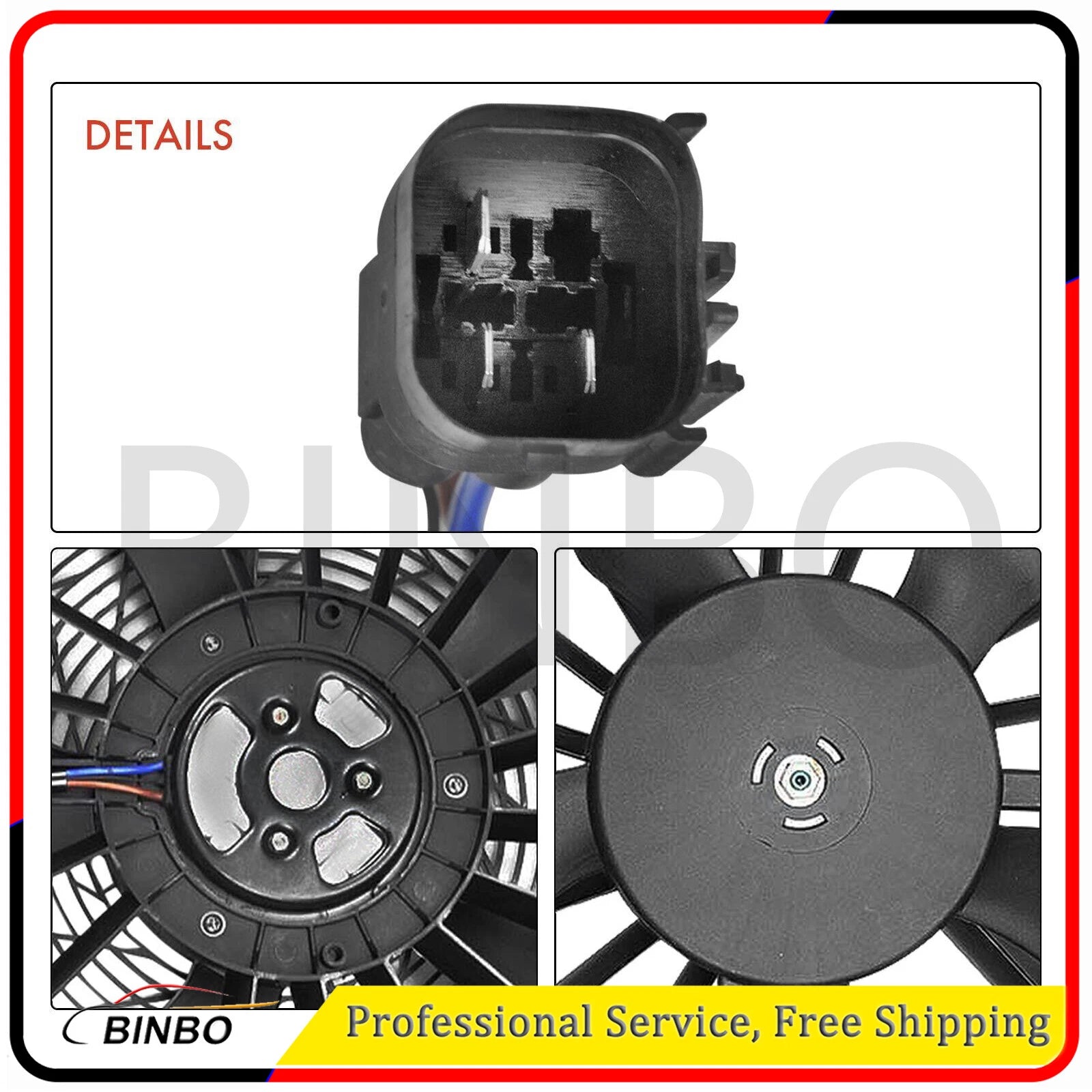 A/C Radiator Condenser Cooling Fan for BMW E53 X5 2000-2006 64546921381 07FC0E-D4 - KOEEK