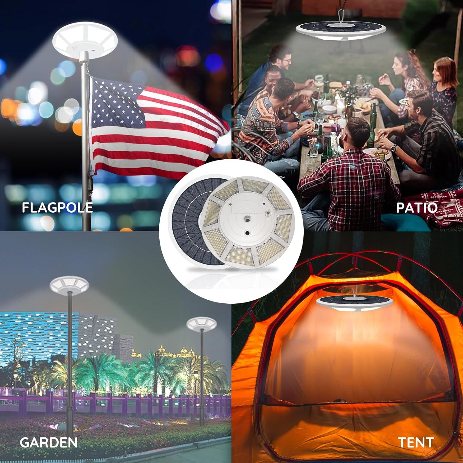 new Solar Flag Pole Light 440 Super Bright LED Flagpole Powered White 07FC0E-D4 - KOEEK
