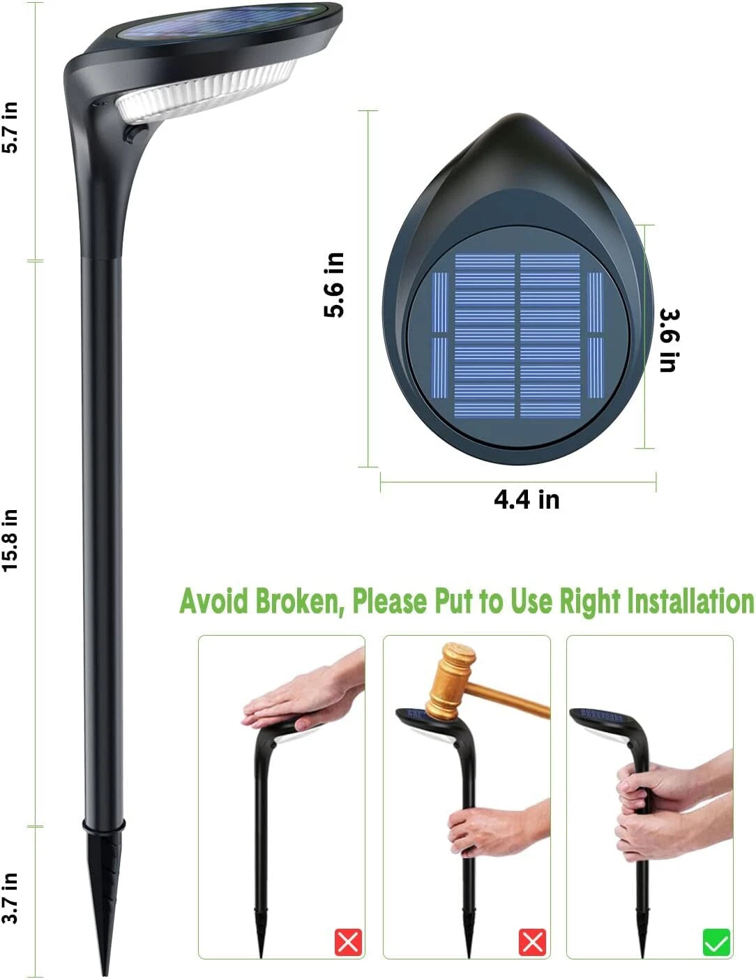 4 Pack Solar Outdoor Lights - 150 Lumen Bright Solar Path Lights Waterproof 07FC0E-D4 - KOEEK