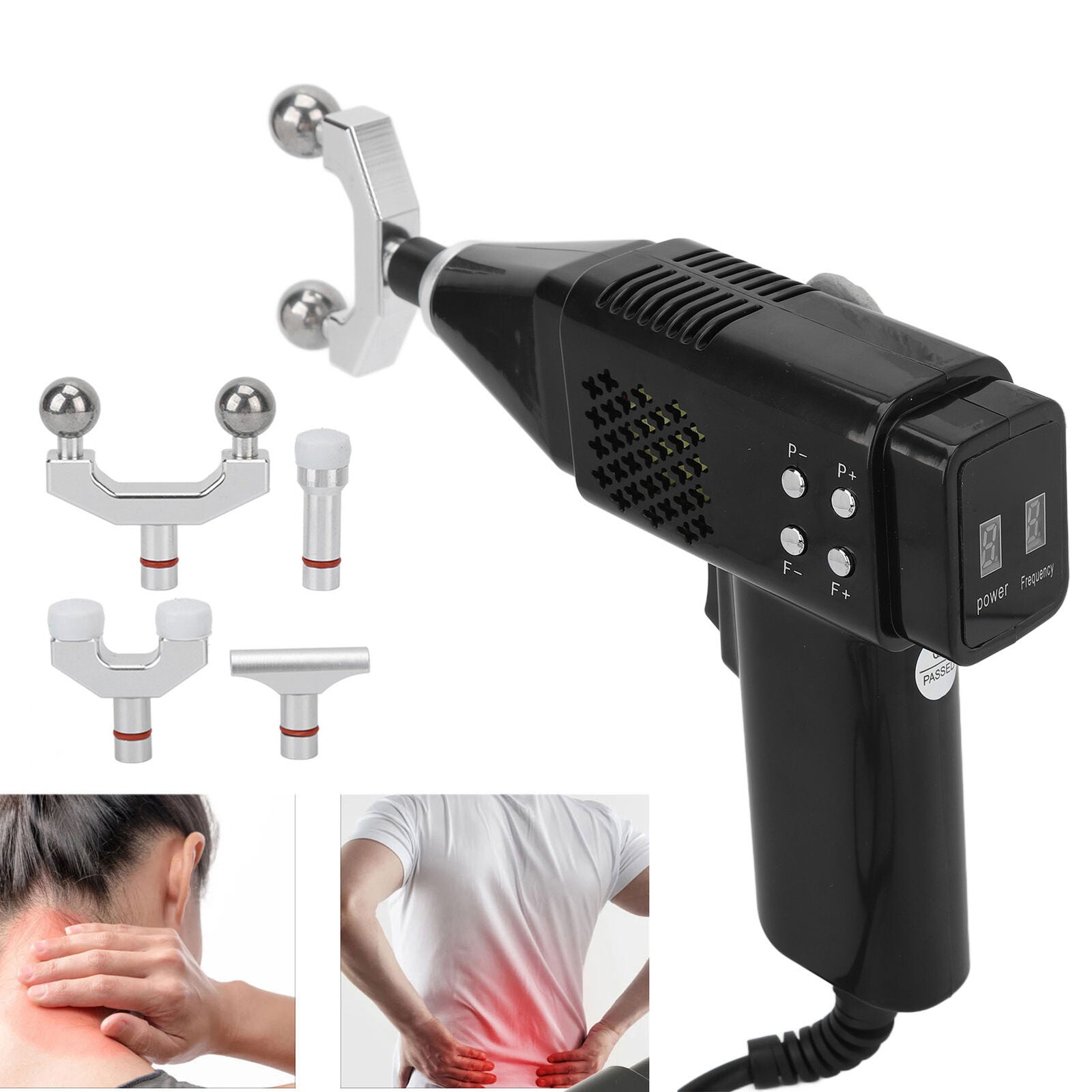 new Electric Chiropractic 9 Gears 4 Heads Cooling Fan Spine Corrector (EU Plug ) HGF koeek - KOEEK