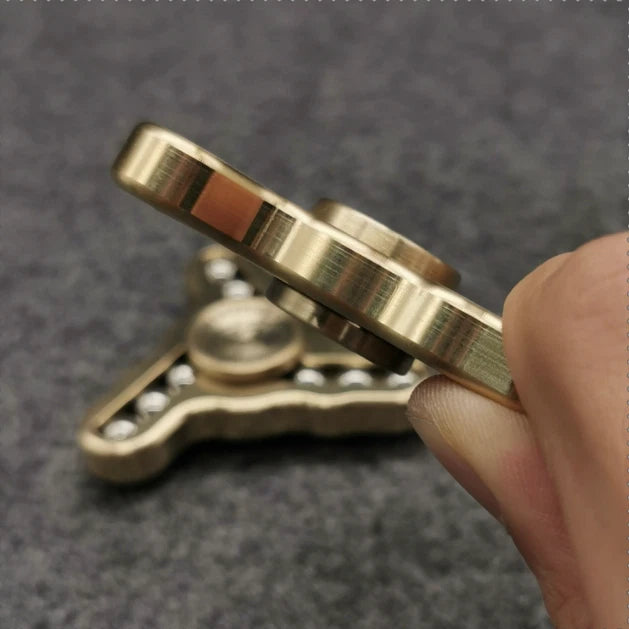 Brass Hand Twisting Spinning Top Gyro Gyroscope Bearing Spinner Toy Gift 07FC0E-D4 - KOEEK