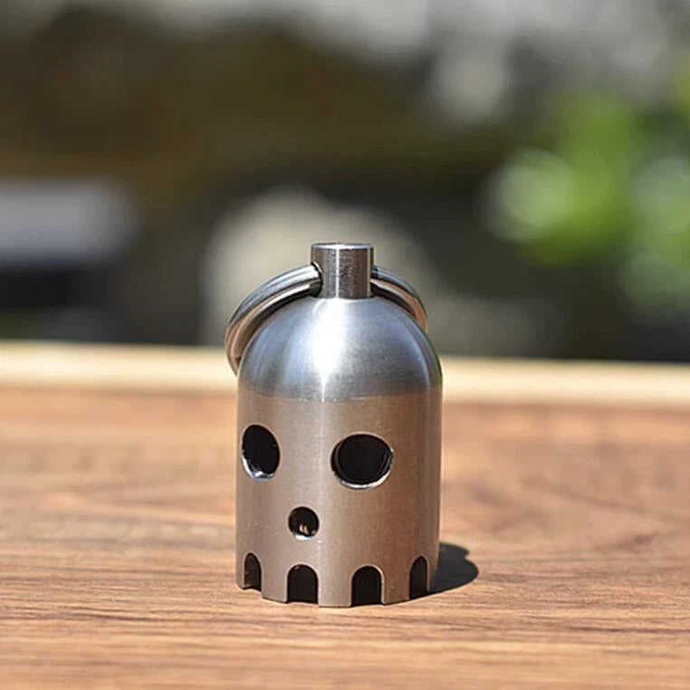 1 PC Small Stainless Steel Bell Wind Chime Rope Bead EDC Penant Keychain Pendant 07FC0E-D4 - KOEEK