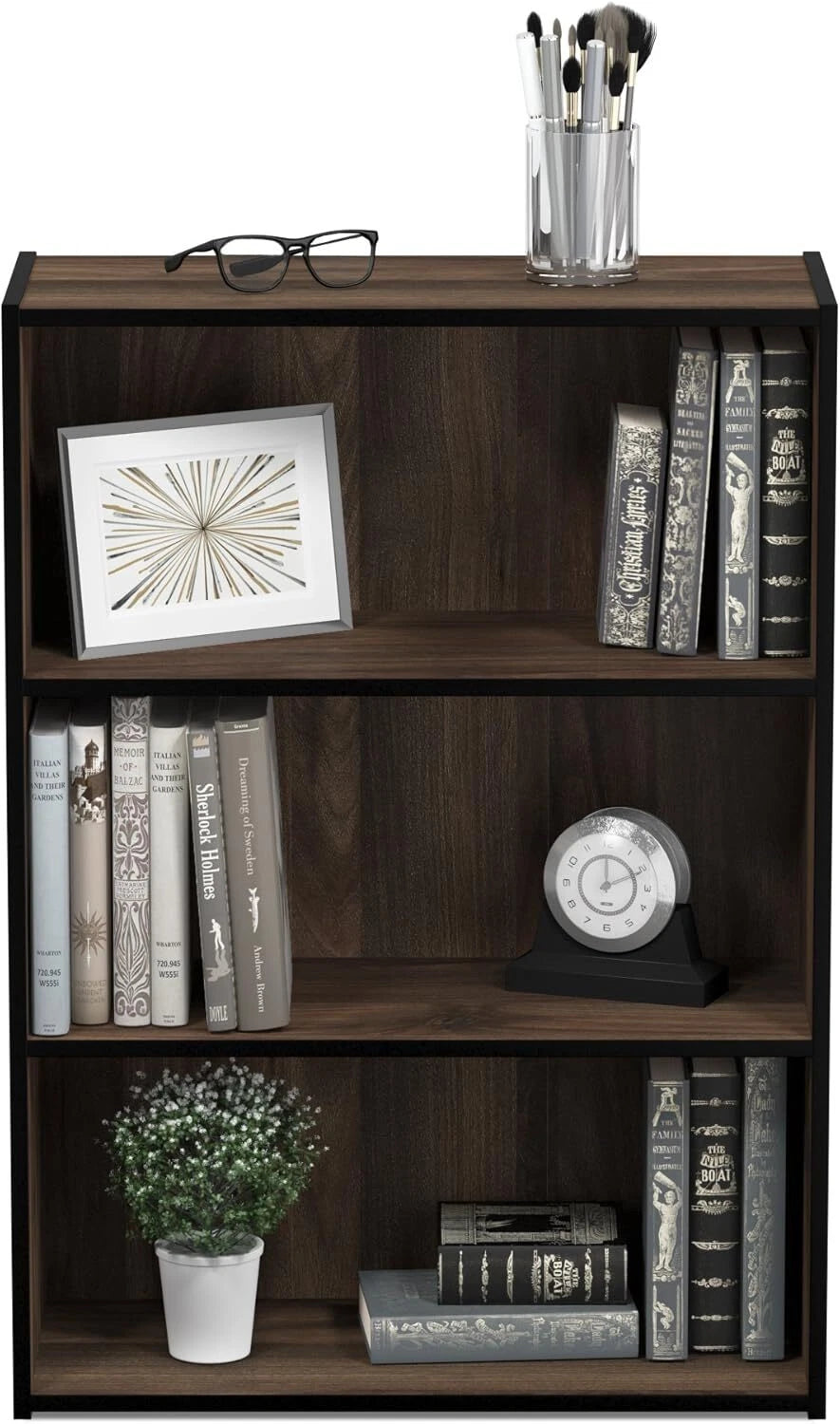 3-Shelf Open Bookshelf, Columbia Walnut 07FC0E-D4 - KOEEK
