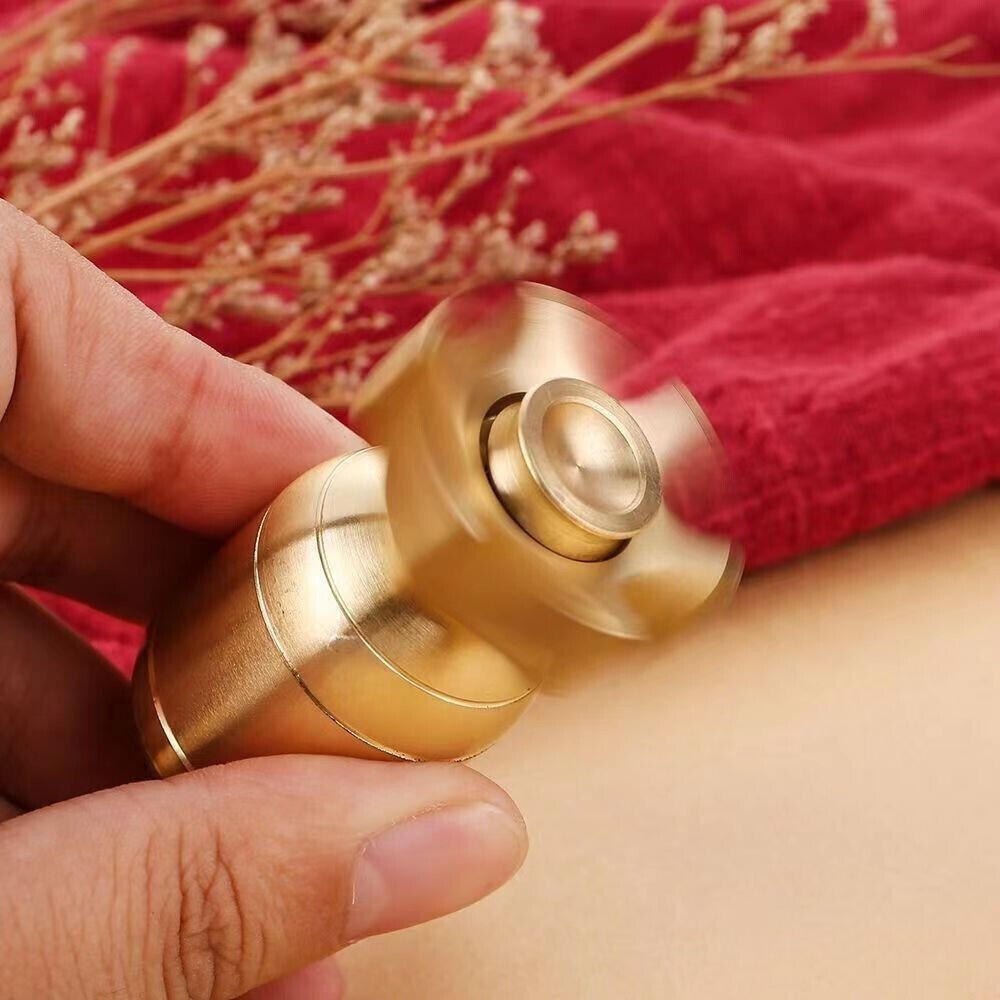 Brass Finger Spinner Hand Fidget Toy Pocket Desk Roler Spinning Top Haptic Toys 07FC0E-D4 - KOEEK