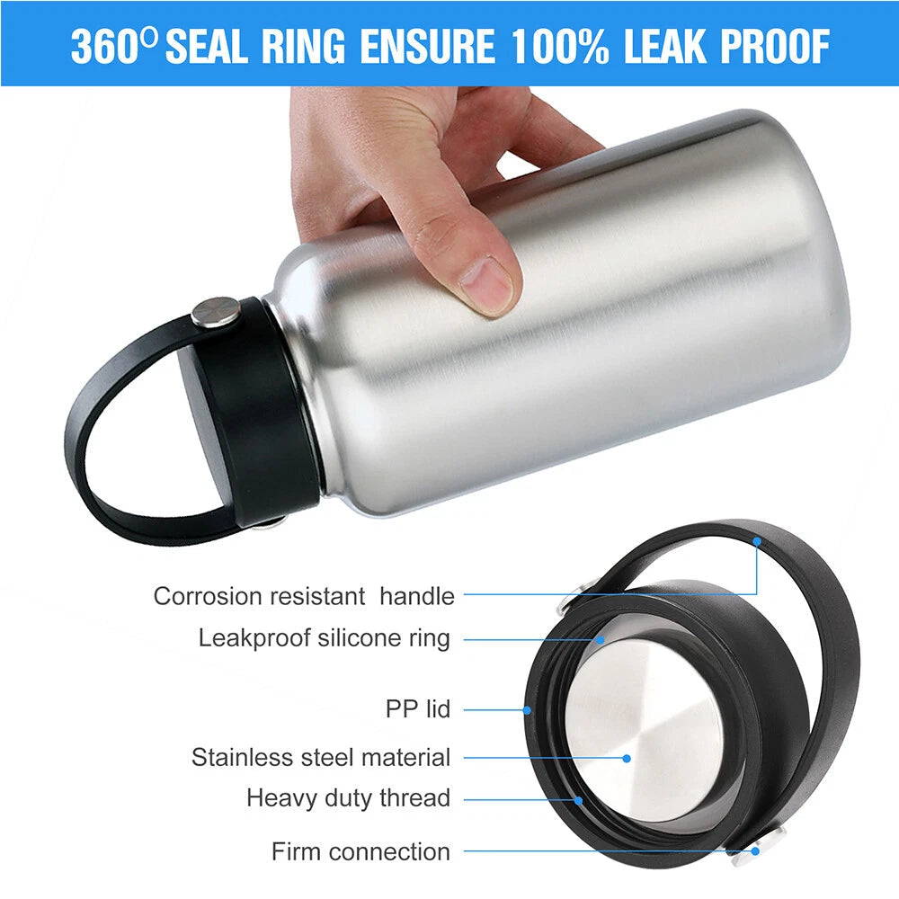 1050ML Stainless Steel Water Bottle Wide Mouth Single Wall with Leak Proof 07FC0E-D4 - KOEEK
