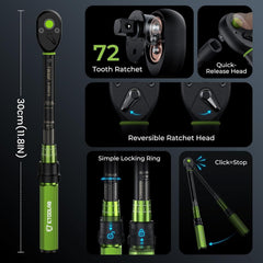 new 3/8-Inch Drive Click Torque Wrench - Inch (5-50ft.-lb.) Single, Green 07FC0E-D4 - KOEEK