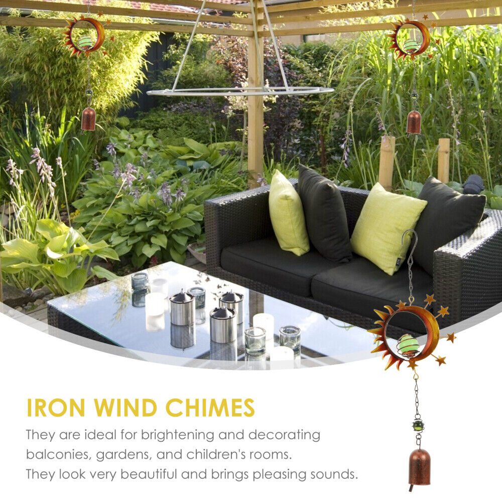 new Wrought Iron Wind Chime 34x12cm Chimes Outdoor Hanging Bell Pendant koeek - KOEEK