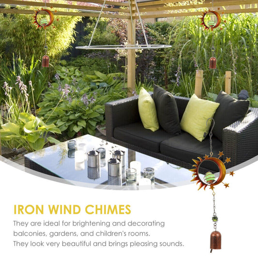 new Wrought Iron Wind Chime 34x12cm Chimes Outdoor Hanging Bell Pendant koeek - KOEEK