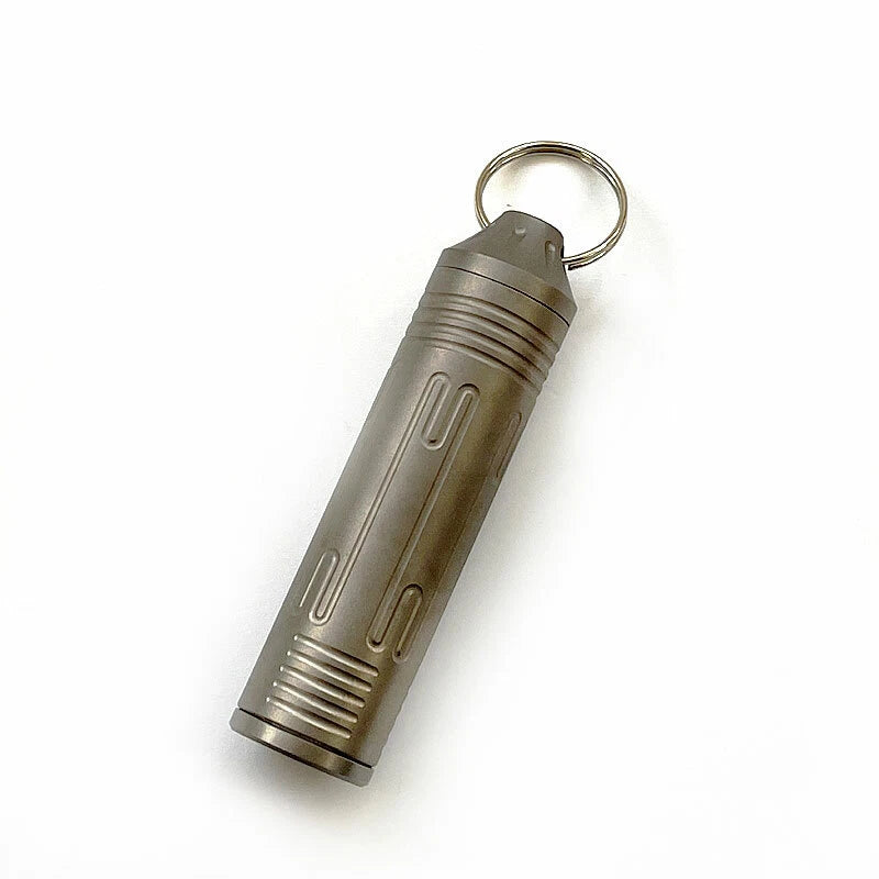 Hot Outdoor EDC TC4 Titanium Keychain Waterproof Box Sealed Medicine Bottle 07FC0E-D4 - KOEEK