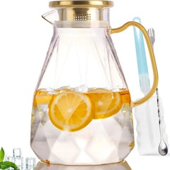 Yirilan Glass Pitcher, 2.2 Liter Water Pitcher With Lid,Iced Tea Pitcher Fridge 07FC0E-D4 - KOEEK