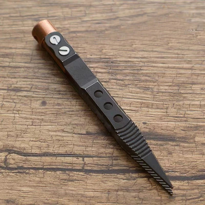 EDC Titanium + Red-copper CNC Tweezers Portable Antiskid Outdoor Camping Tool 07FC0E-D4 - KOEEK