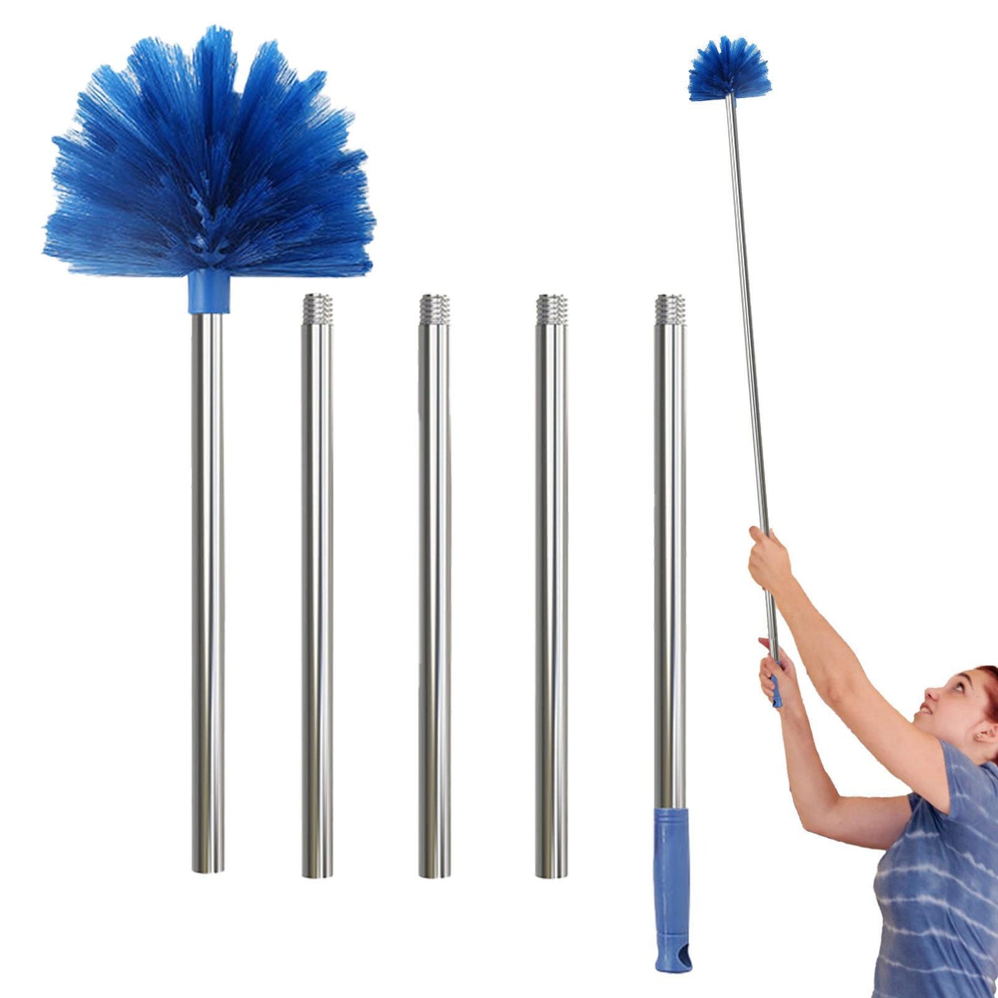 new Cobweb Duster with Extension Pole Extendable Cobweb Brush with Long Pole koeek - KOEEK