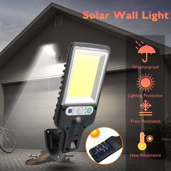 ny 1200000lm LED Solar Flood Light Security Bevægelsessensor Udendørs Yard Street Wall