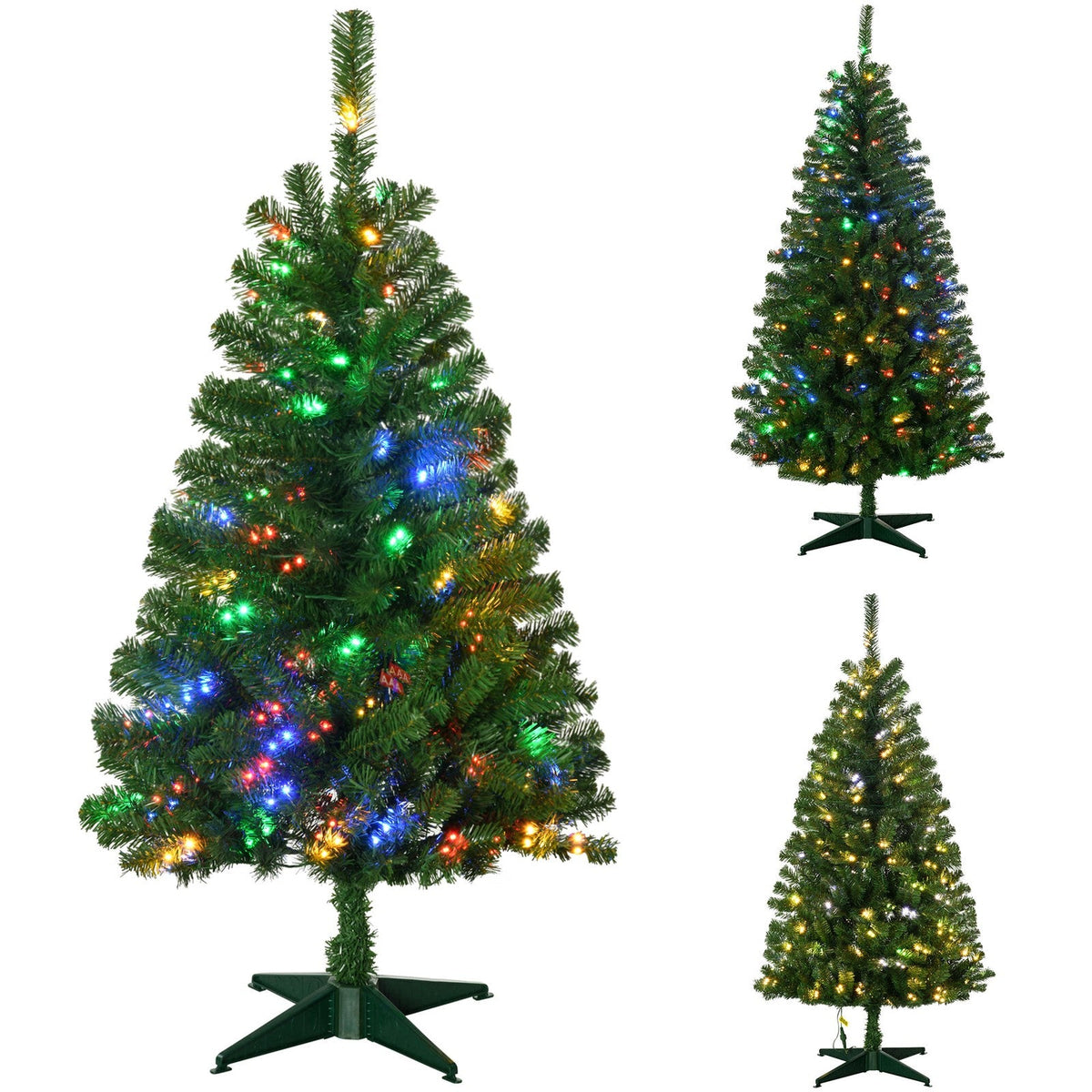 HOMCOM Artificial Christmas Tree with Warm White or Colorful LED Lights HOMCOM - KOEEK