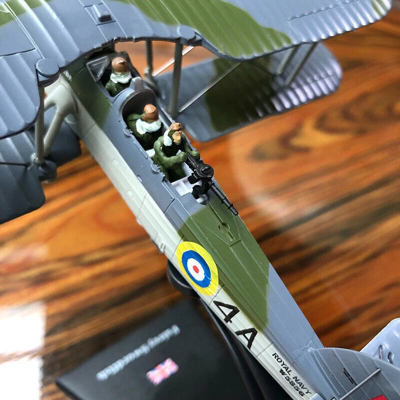 1/72 WWII UK Fairey Swordfish Fighter Aircraft Static Display Alloy Model 07FC0E-D4 - KOEEK