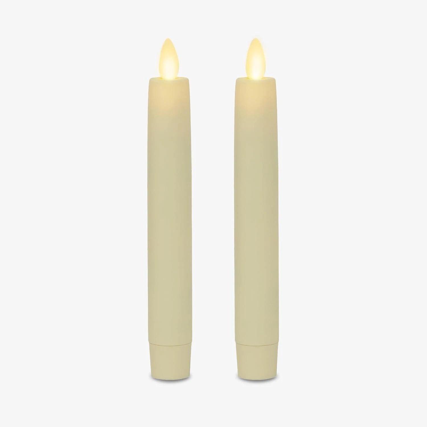 Set of 2 Moving Flame LED Tapered Candles (1x6 in.), (Ivory) 07FC0E-D4 - KOEEK