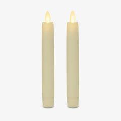 Set of 2 Moving Flame LED Tapered Candles (1x6 in.), (Ivory) 07FC0E-D4 - KOEEK