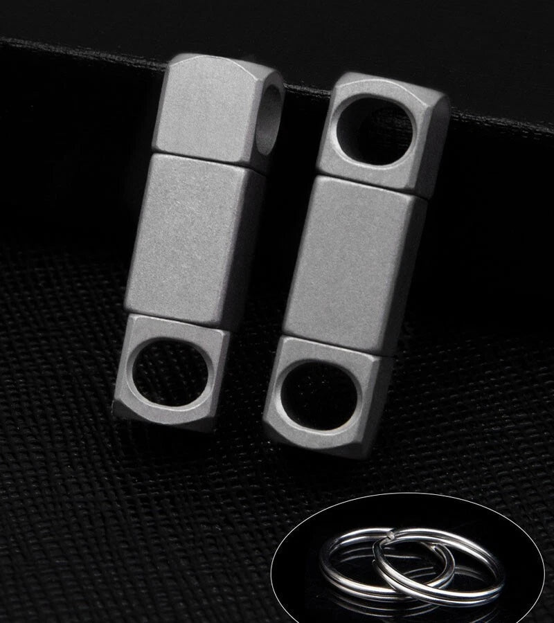 EDC 360° Rotate Titanium Alloy Keychain Portable Double Keyrings Pendant Tool 07FC0E-D4 - KOEEK