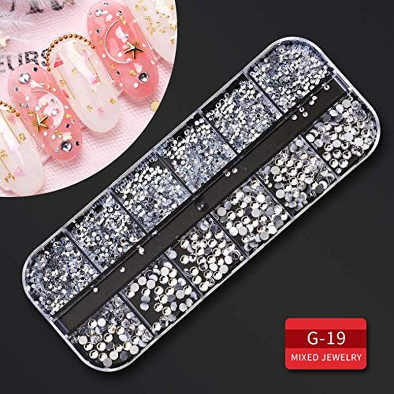 nye 9 æsker Nail Rhinestones,Nail Gems Nail Diamonds,Nail Art Studs Nail Crystals Na