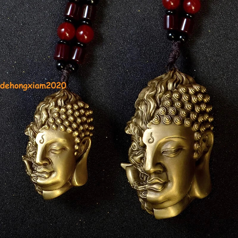 Copper Buddha 'Demon or Saint moment apart‌‌ 'Buddha Head Rope Gift Pendant 07FC0E-D4 - KOEEK