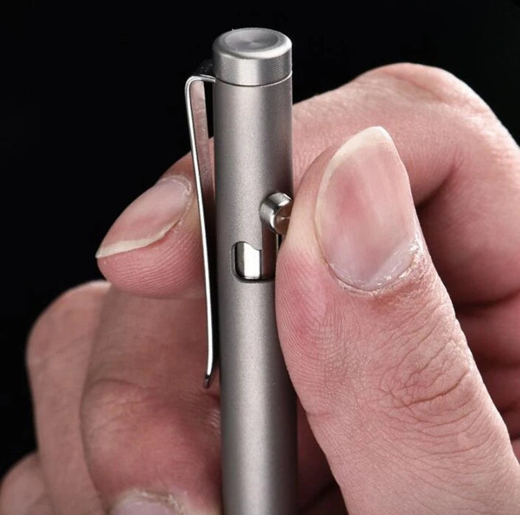 Titanium Pocket Ball Pen Ballpoint Pen Office Signature Students Pen Outdoor EDC 07FC0E-D4 - KOEEK