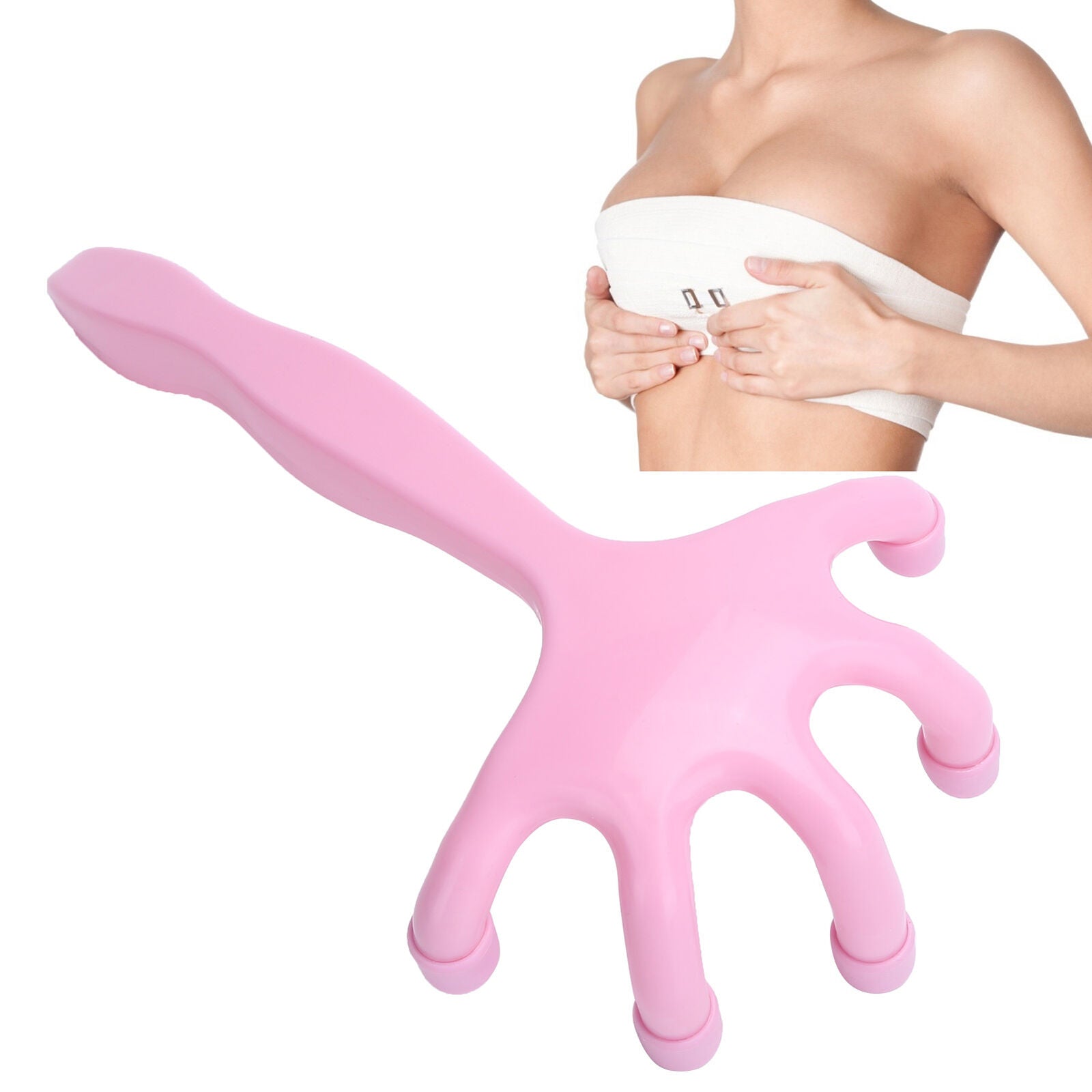 new Breast Hand Massager Hand Shape Breast Chest Care Lifting Massager(Pink ) HGF koeek - KOEEK